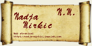 Nadja Mirkić vizit kartica